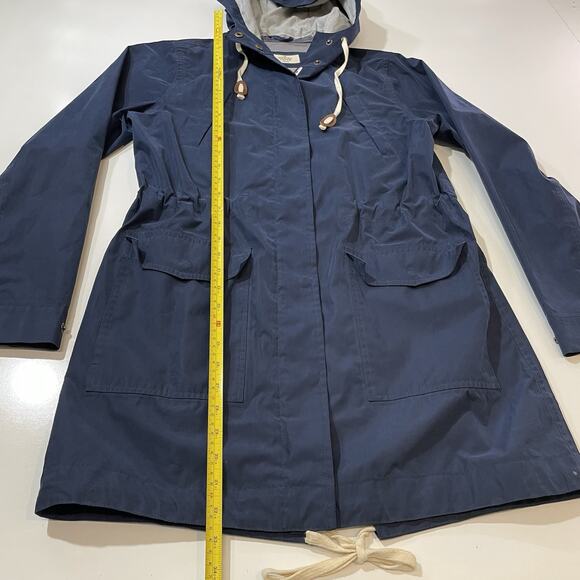 Marine Layer Women’s “Milie” Raincoat Blue Windbreaker Waterproof Lined Hooded M - Picture 2 of 9